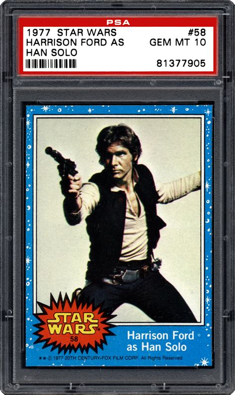 Star Wars Harrison Ford As Han Solo Psa Cardfacts