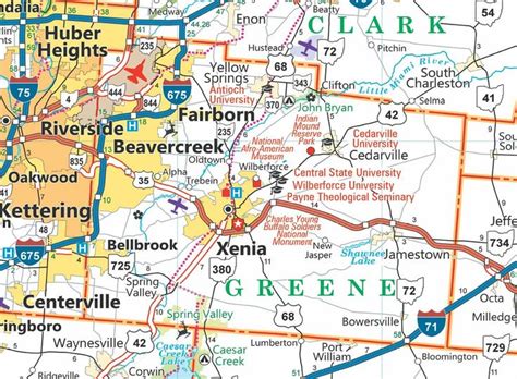 Greene County Ohio Map Ohio Map Greene County Medway