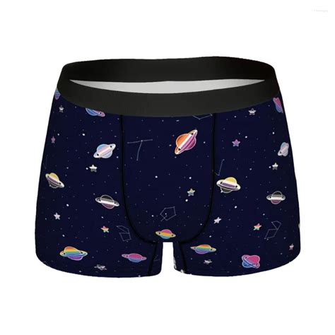 LGBTQ Pride Stars In Space Pattern Mens Boxer Briefs Breathable