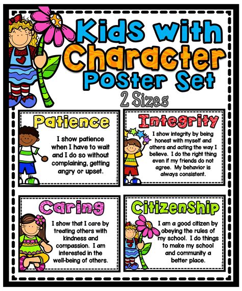 Character Posters Featuring Kids Social Emotional Development Good