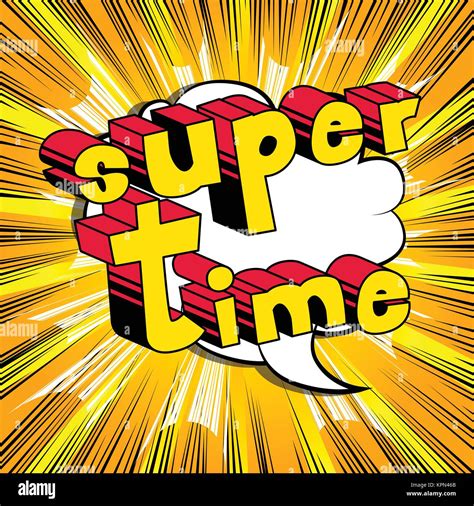 Super Time Comic Book Style Word On Abstract Background Stock Vector