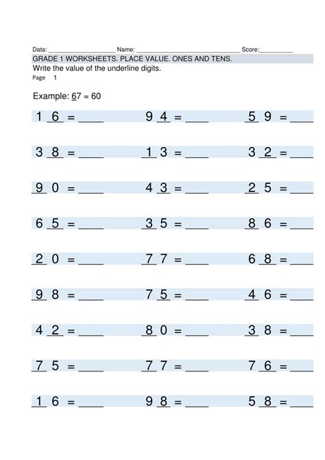 This compilation of printable units place value worksheets provides an ideal platform for 1st grade and 2nd grade children comprehend the concept of ones. Fill In The Blank Multiplication Worksheets ...