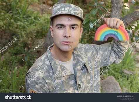 Proud Army Soldier Representing Diversity Stock Photo 2131702681