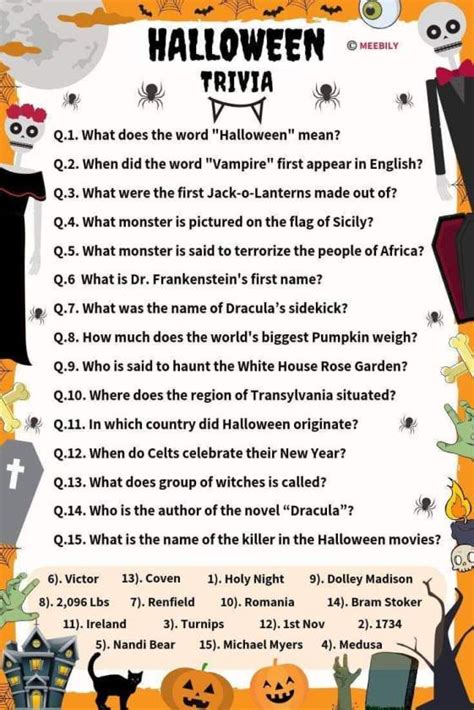 Printable Halloween Trivia Questions And Answers Trivia