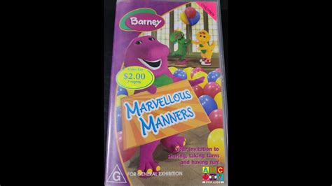 Opening To Barney Marvellous Manners 2004 Vhs Australia Abc Version