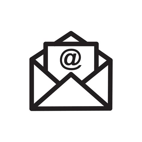 Outline Email Icon Isolated On Grey Background Open Envelope Pictogram
