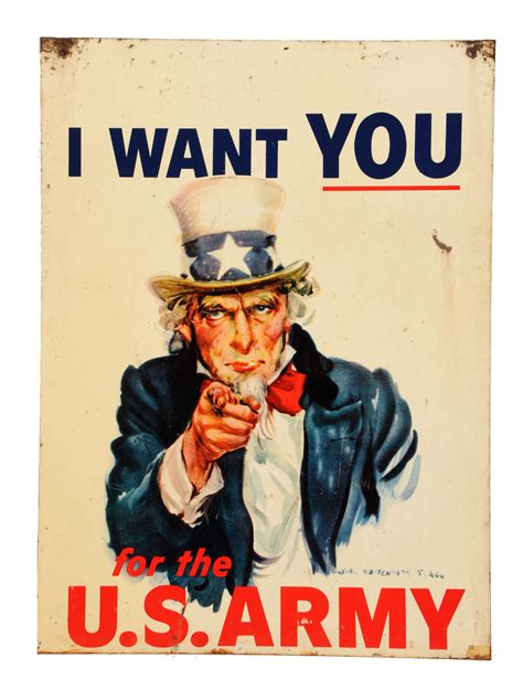 Lot Detail I Want You For The Us Army Metal Sign