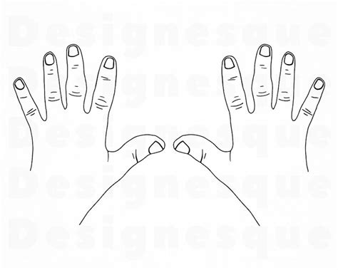 Hands Outline Svg Fingers Svg Hands Clipart Hands Files For Etsy