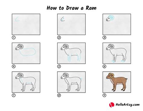 How To Draw A Ram Helloartsy