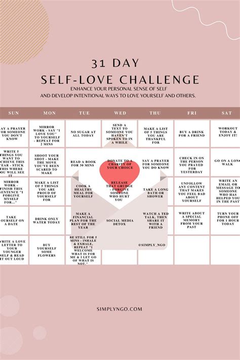 learn how to love yourself with the 31 day self love challenge in 2021 practicing self love