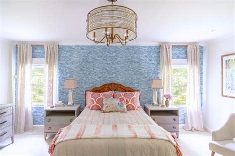 Transitional Master Bedroom With Blue Accent Wall Hgtv
