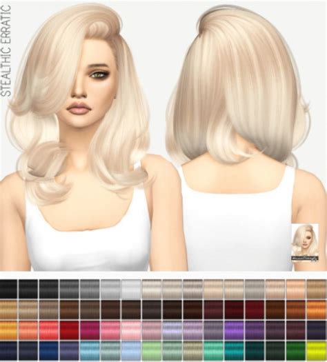 Sims 4 Hairs Miss Paraply Stealthic`s Erratic Solid Hair Retextured