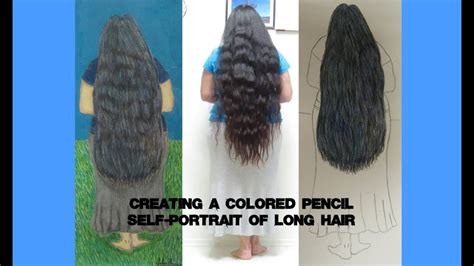 Creating A Colored Pencil Self Portrait Of Long Hair Youtube