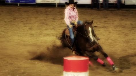 Barrel Racing Cowgirl Slow Motion Stock Video Footage 0030 Sbv