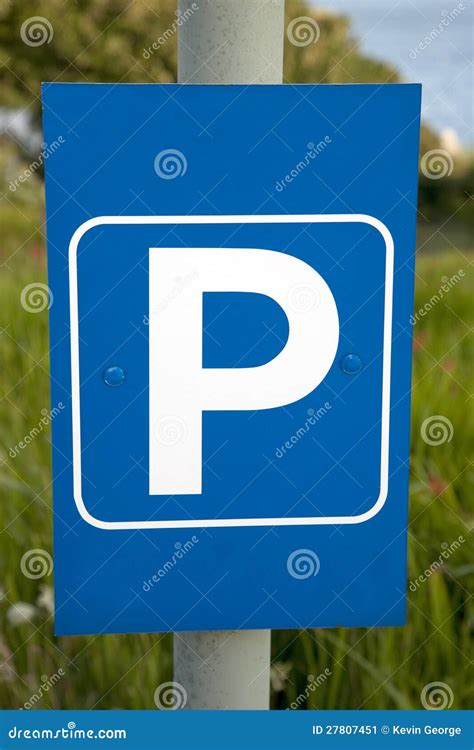 Blue Parking Lot Sign Stock Image Image Of Sign Park 27807451