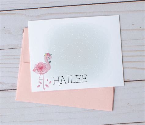 Flamingo Stationery Set Personalized Note Cards With Etsy