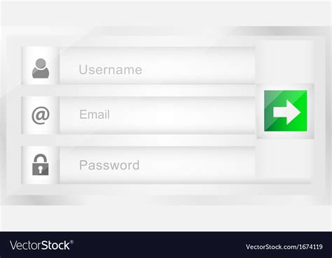 Login Interface Username Email And Passw Vector Image