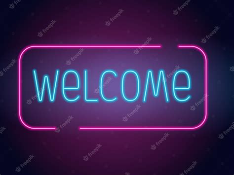 Premium Vector Welcome Neon Text Vector Sign Design Signboard Night