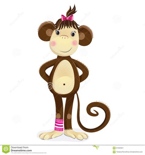 Cartoon Illustration Of Monkey Female Stock Vector Image 61025507
