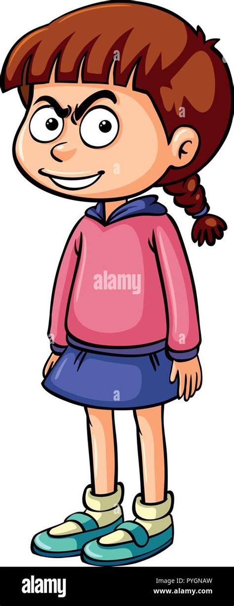 Little Girl With Mean Face Illustration Stock Vector Image And Art Alamy