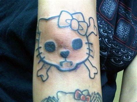 Hello Kitty Tattoos On Hip