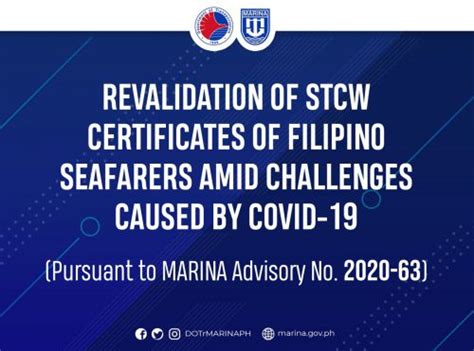 Marina Releases Updated Guidelines On Revalidation Of Stcw Certificates
