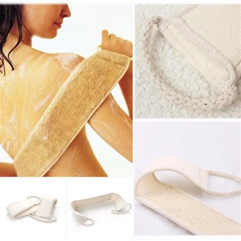 Natural Soft Exfoliating Loofah Back Strap Loofah Bath Towel Shower Massage Spa Scrubber Sponge
