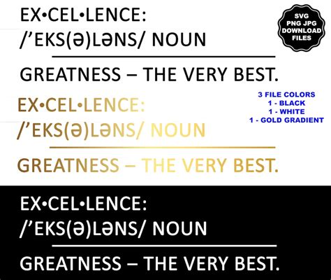 Excellence Greatness The Very Best Svg Greatness Excellence Etsy