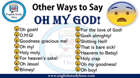 Other Ways To Say Oh My God English Study Here