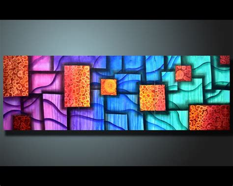 Original Abstract Triptych Colorful Wall Art Abstract Painting Etsy