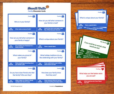 Small Talk Discussion Cards For Kids Worksheet Therapist Aid
