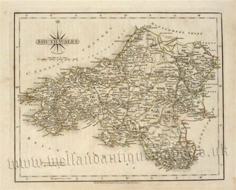 ‘south Wales By John Cary C1793 New And Correct English Atlas