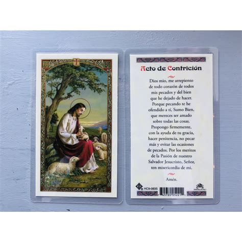 Acto De Contrición Prayer Card Spanish St Pauls Catholic Books