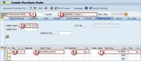 Service Purchase Order In Sap Me23n