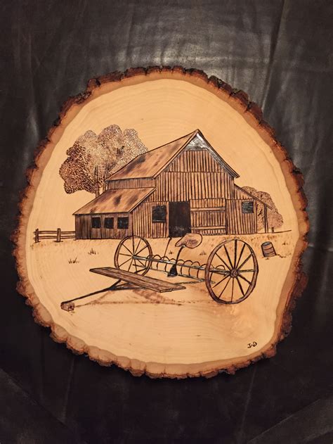 Barn With Rake Wood Burning Crafts Wood Burning Art Wood Burning