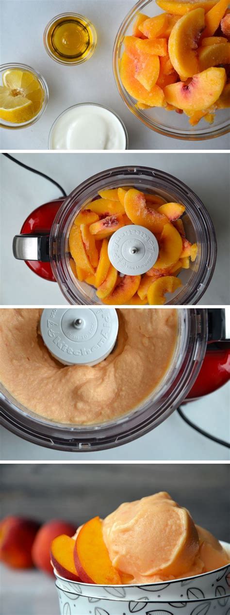 Minute Peach Frozen Yogurt Frozen Peaches Plain Yogurt Honey And