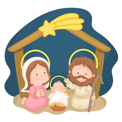 Mary Joseph And Baby Jesus Clipart Nativity