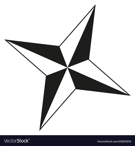 Black And White 4 Point Star Silhouette Royalty Free Vector