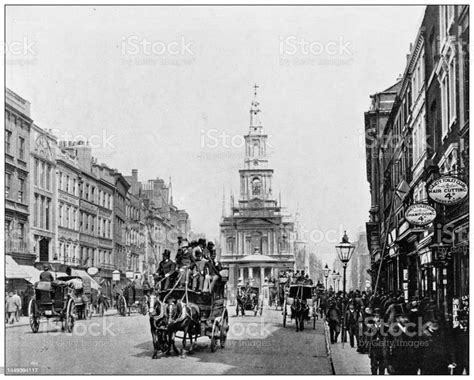Antique Photograph Of London The Strand Stock Illustration Download