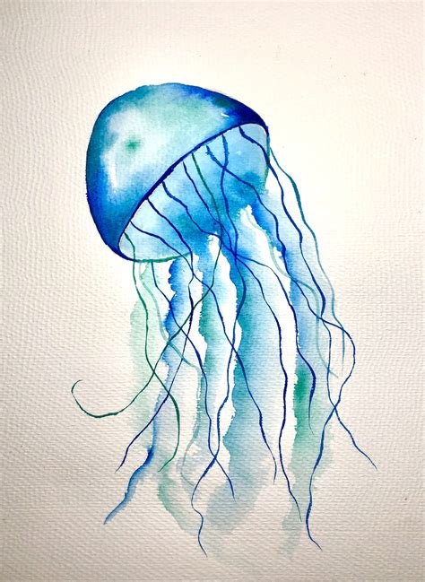 Jellyfish Drawing Watercolor Jellyfish Watercolor Paintings Nature