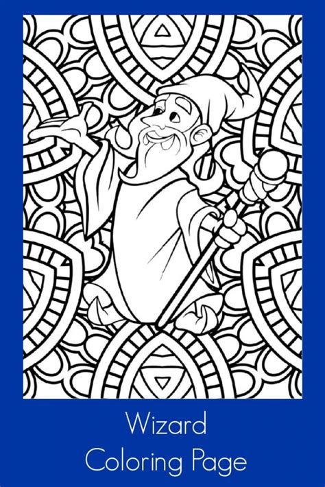 Free Printable Wizard Adult Coloring Page Mama Likes This