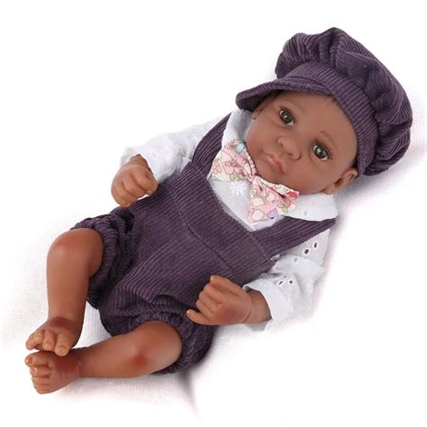 10 Inches Mini Reborn Dolls Lifelike African American Boy Baby Boneca