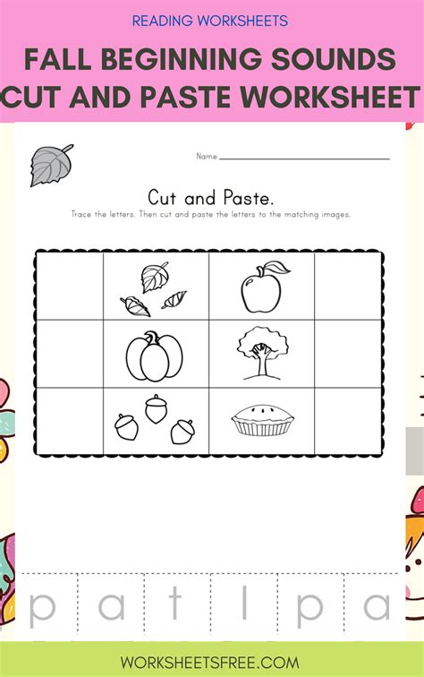Fall Cut And Paste Worksheets Printable Word Searches