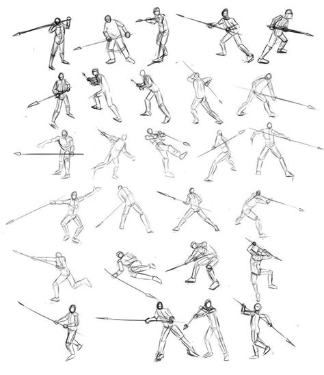 Game Of Thrones Spear Poses Drawing Reference Poses Fighting Drawing