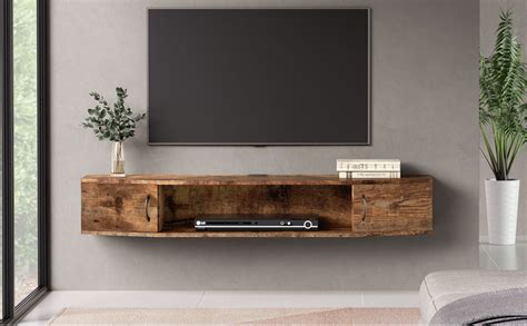 Fitueyes Floating Tv Stand Wood Tv Wall Mounted Tv Cabinet Media