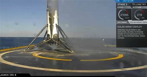 Spacex Rocket Launches Pulls Off Landing On Sea Barge