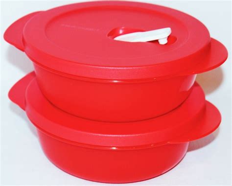 Tupperware Crystalwave 2 Microwavable Containers 25 C Round Reheating