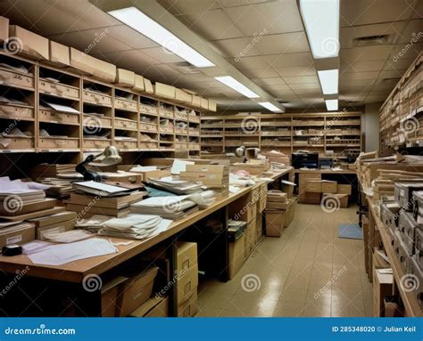 Organized Mailroom With Sorting Bins And Multitray Units Stock Illustration Illustration Of