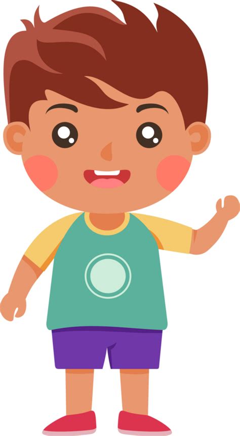Cute Funny Boy Cartoon Standing And Smiling 26134217 Png