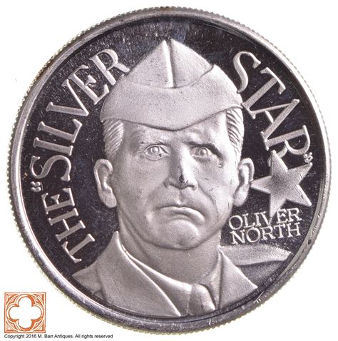 Rare Silver 1 Troy Oz The Silver Star Oliver North Round 999 Fine